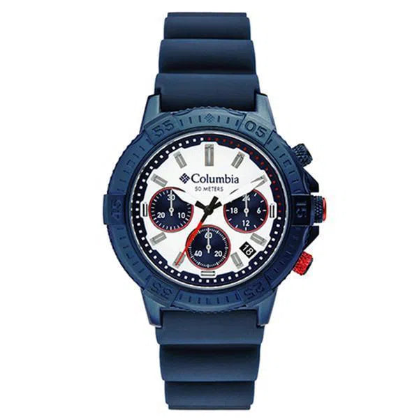 Columbia Watch Peak Patrol White Chronograph Day Date Navy Silicone Canada Canadian Pro Shop Online