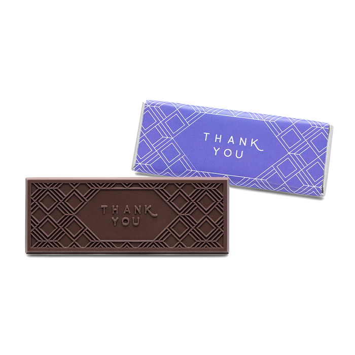 Corporate Gift 2″x5″ Dark Chocolate Wrapper Bar – Thank You – Case of 50
