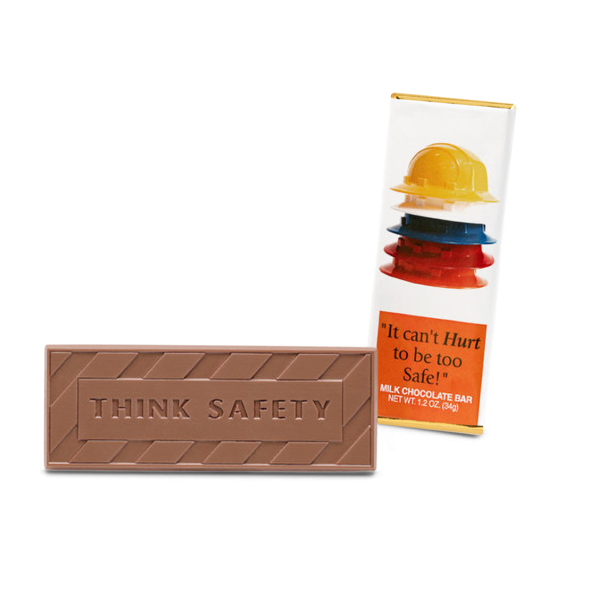Corporate Gift 2″x5″ Milk Chocolate Wrapper Bar – It can’t hurt to be safe! – Case of 50