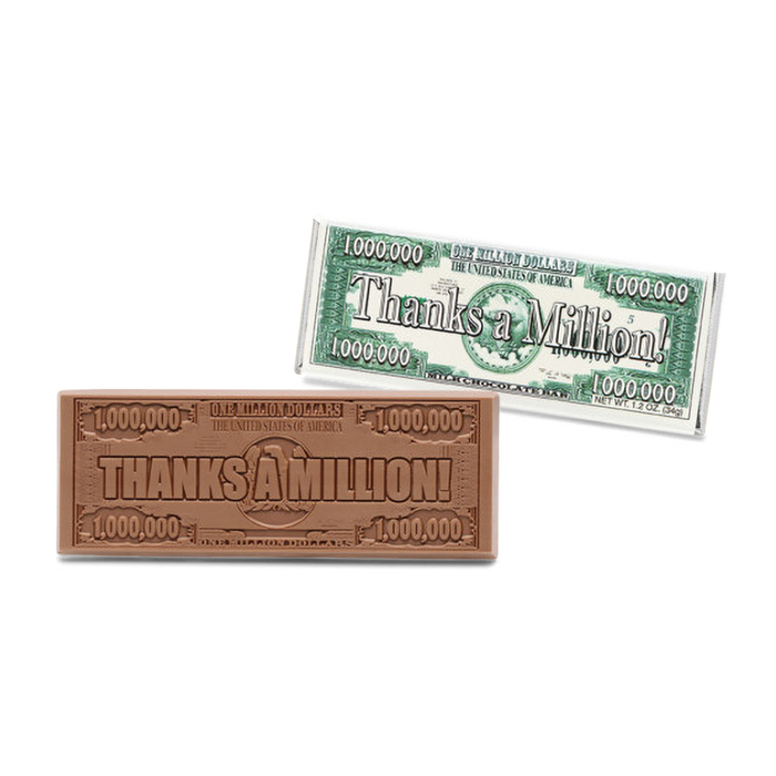 Corporate Gift 2″x5″ Milk Chocolate Wrapper Bar – Thanks-a-Million