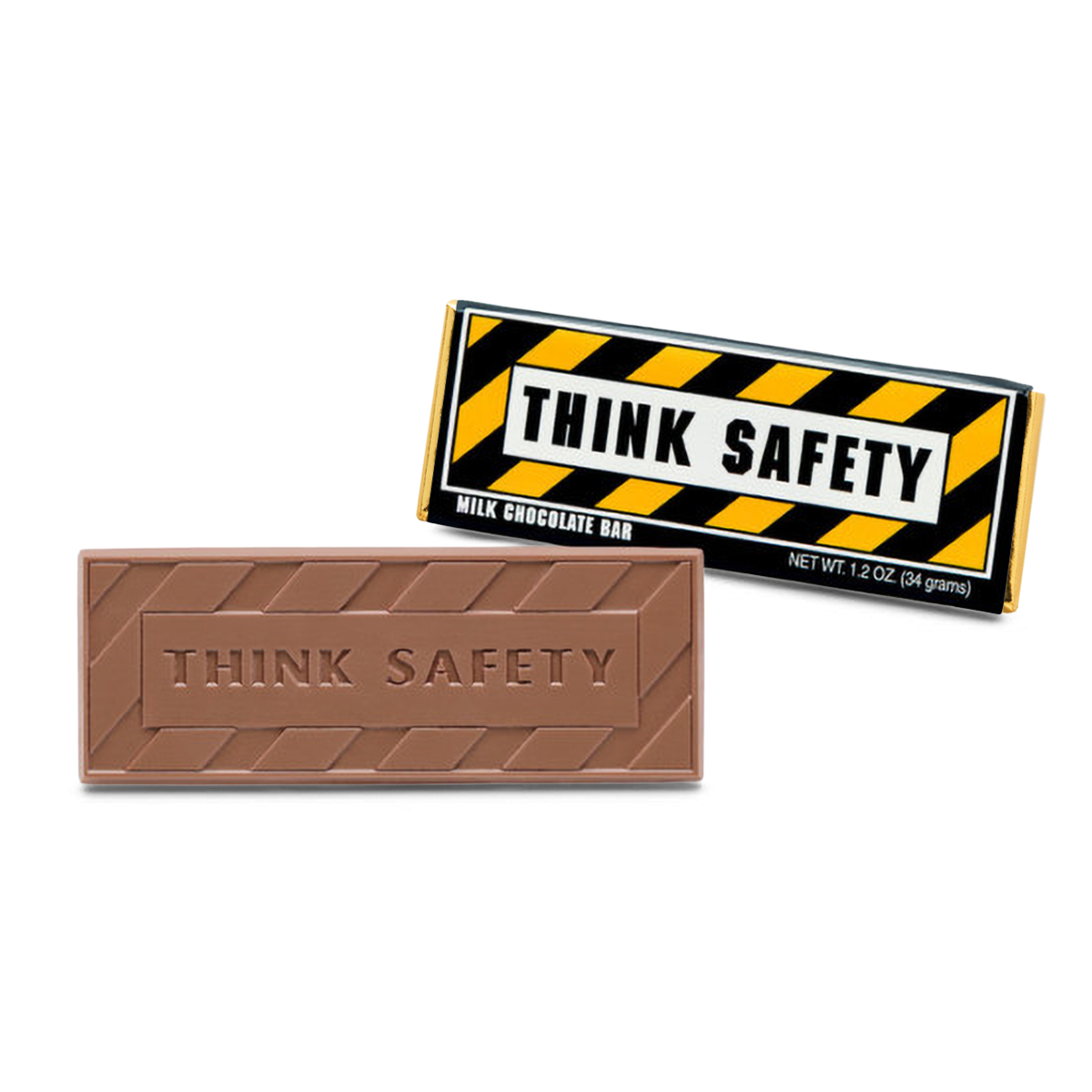 Corporate Gift 2″x5″ Milk Chocolate Wrapper Bar – Think Safety – Case of 50
