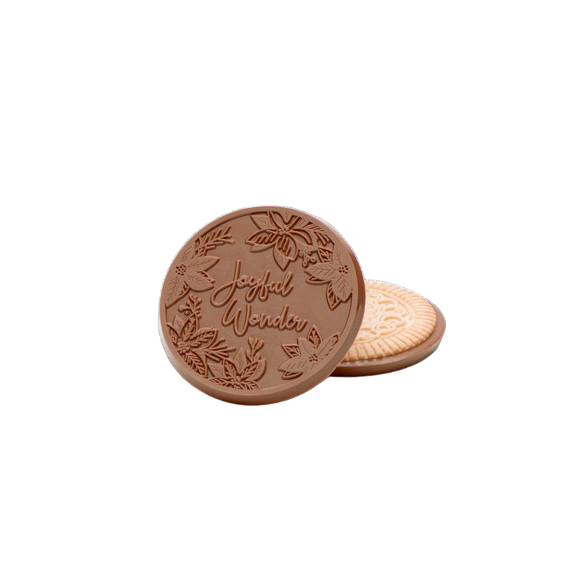 Corporate Gift 3.2″ Large Milk Chocolate Sugar Cookie – Joyful – Case of 50
