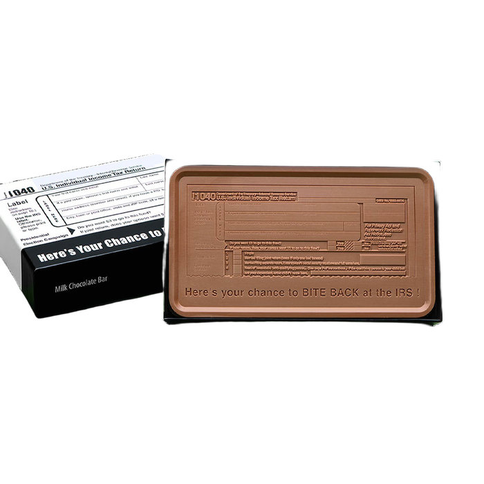 Corporate Gift Mighty 8oz. Engraved Chocolate Bar – IRS 1040