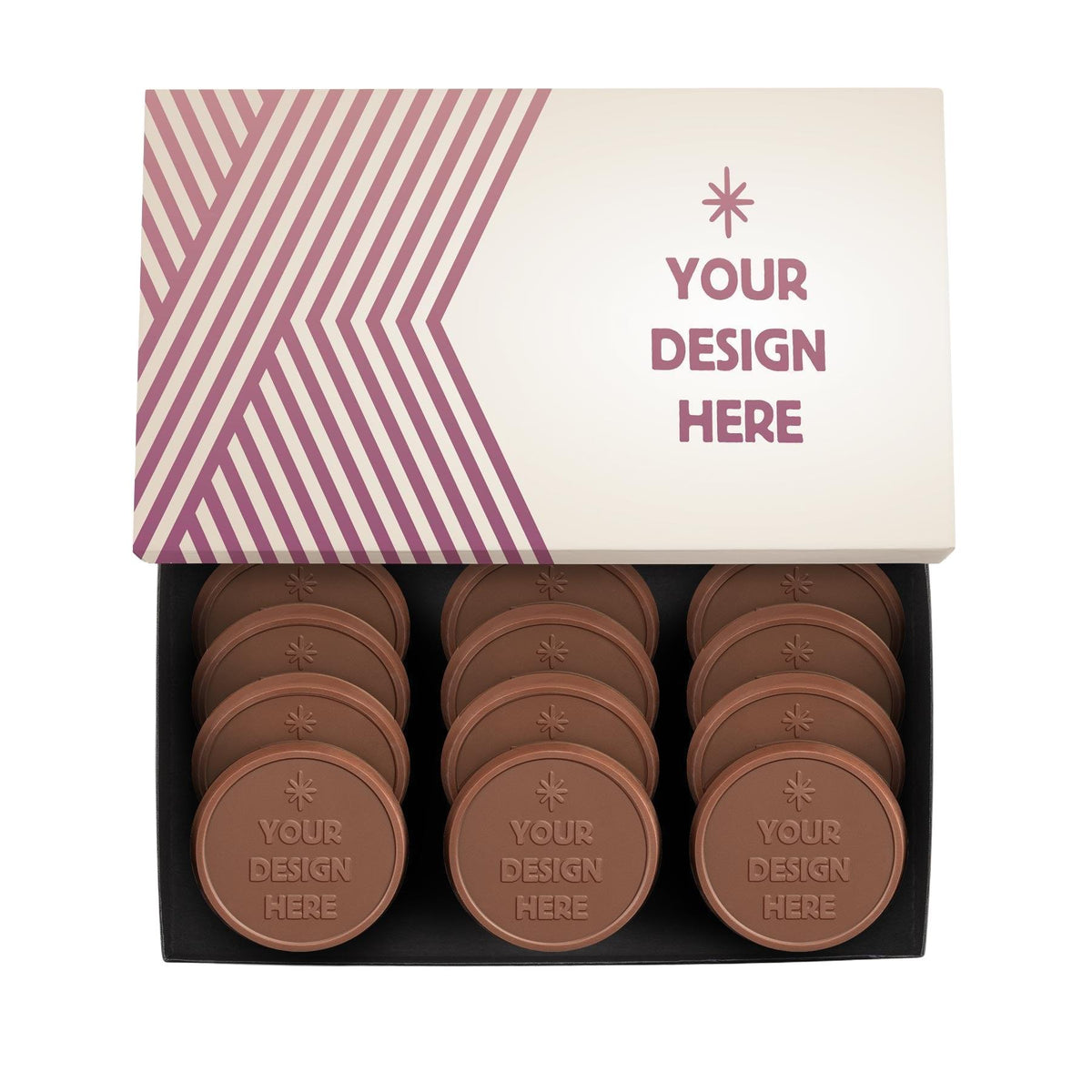 Custom Logo 12-Piece Gourmet Chocolate Shortbread Cookie Gift Set – Classic Packaging