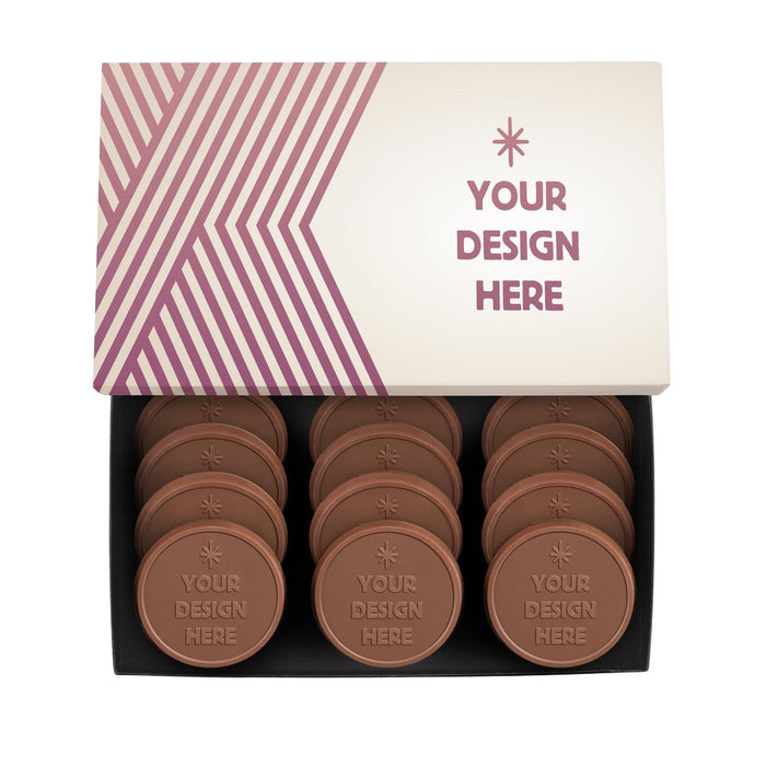 Custom Logo 12-Piece Gourmet Chocolate Shortbread Cookie Gift Set – Classic Packaging