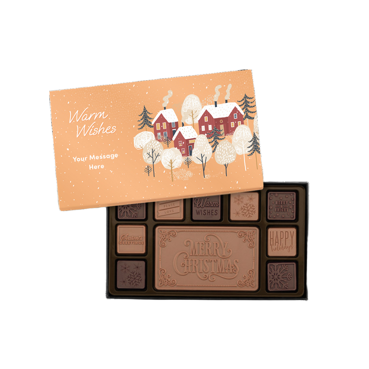 Custom Logo 19-Piece Chocolate Ensemble Gift Set – Personalized Packaging – Merry Christmas