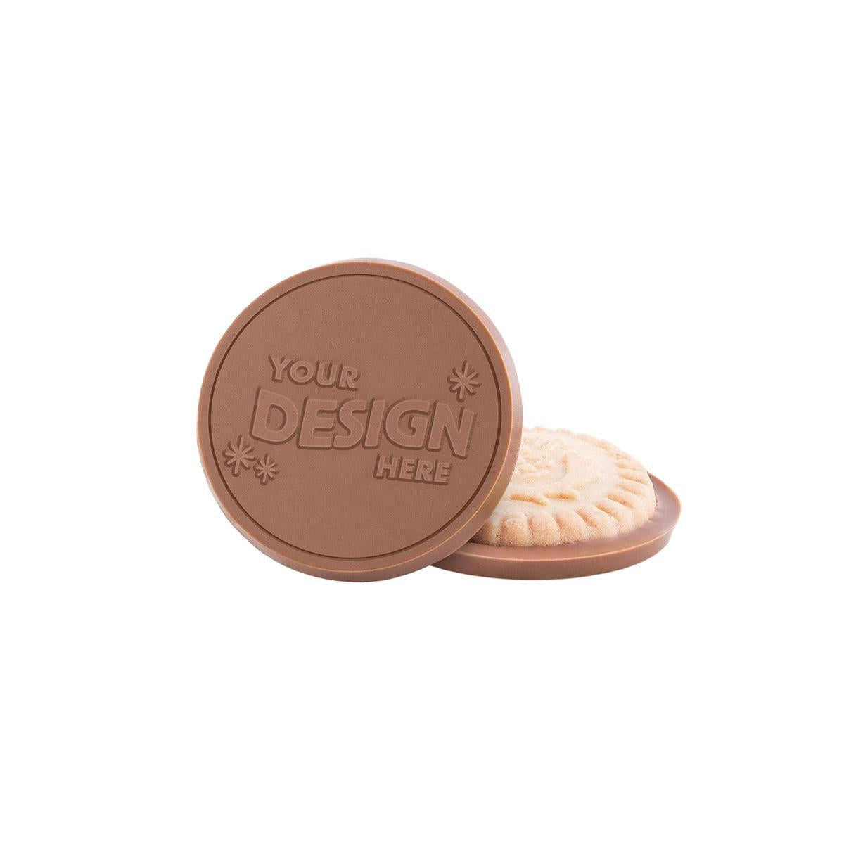 Custom Logo 2.75″ Shortbread Cookie with Engraved Chocolate