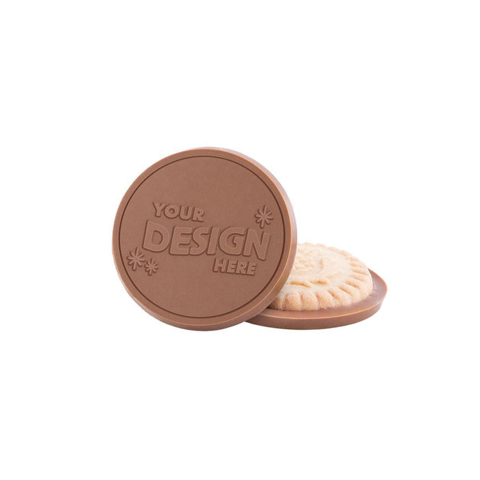 Custom Logo 2.75″ Shortbread Cookie with Engraved Chocolate