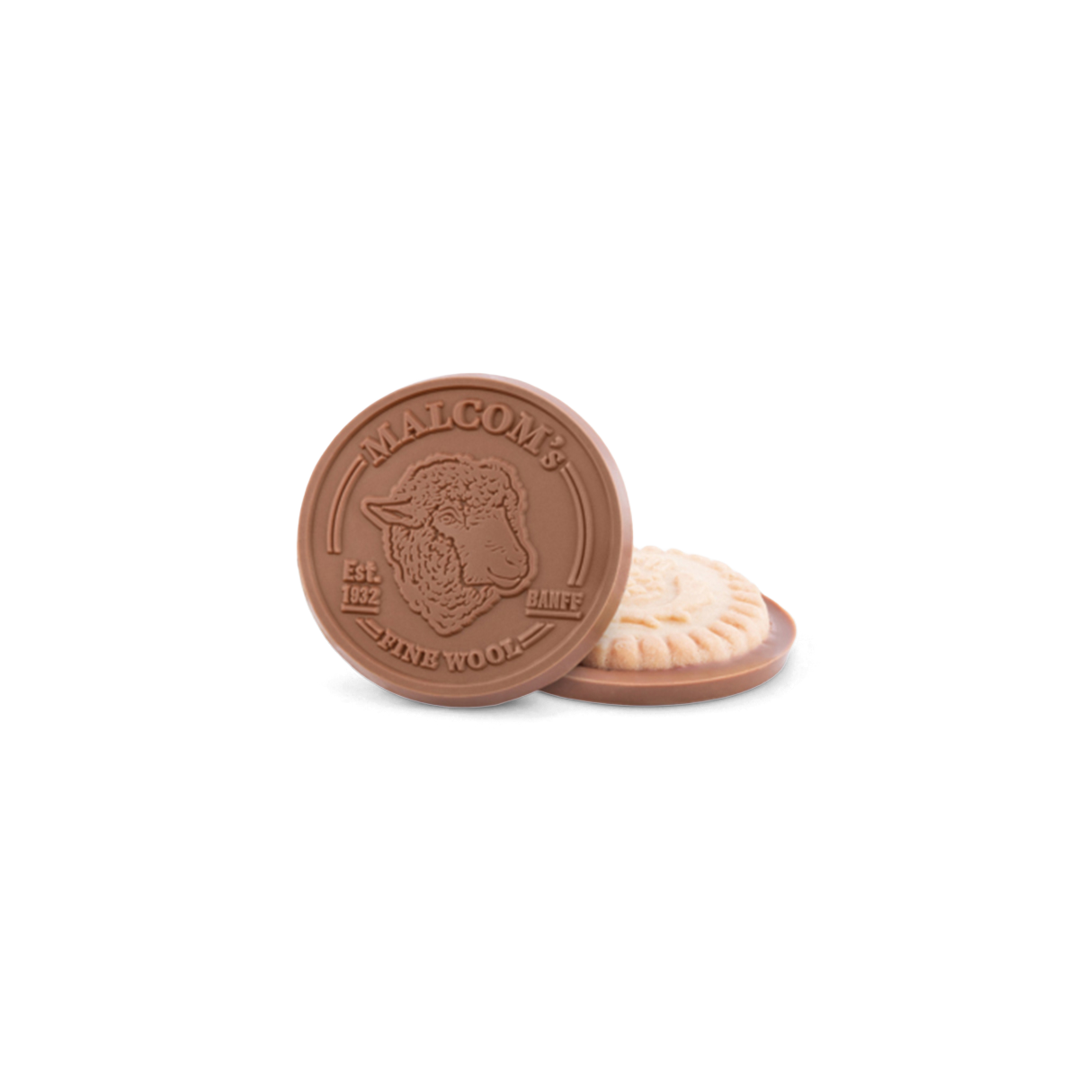 Custom Logo 2.75″ Shortbread Cookie with Engraved Chocolate