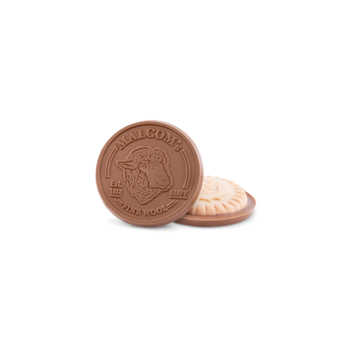 Custom Logo 2.75″ Shortbread Cookie with Engraved Chocolate
