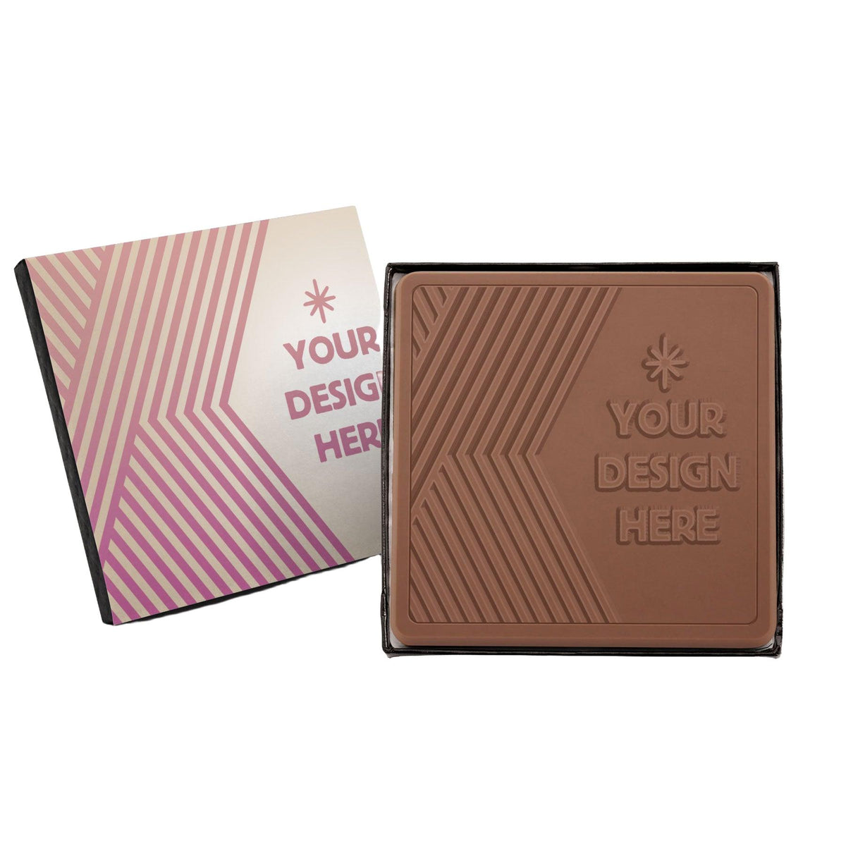 Custom Logo 2oz. Engraved Chocolate Bar – 4″x4″ Gift Box