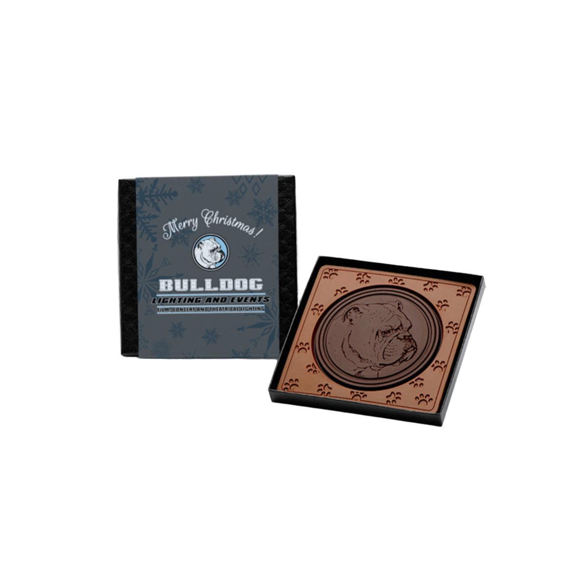 Custom Logo 2oz. Engraved Combo Chocolate Bar – 4″x4″ Gift Box