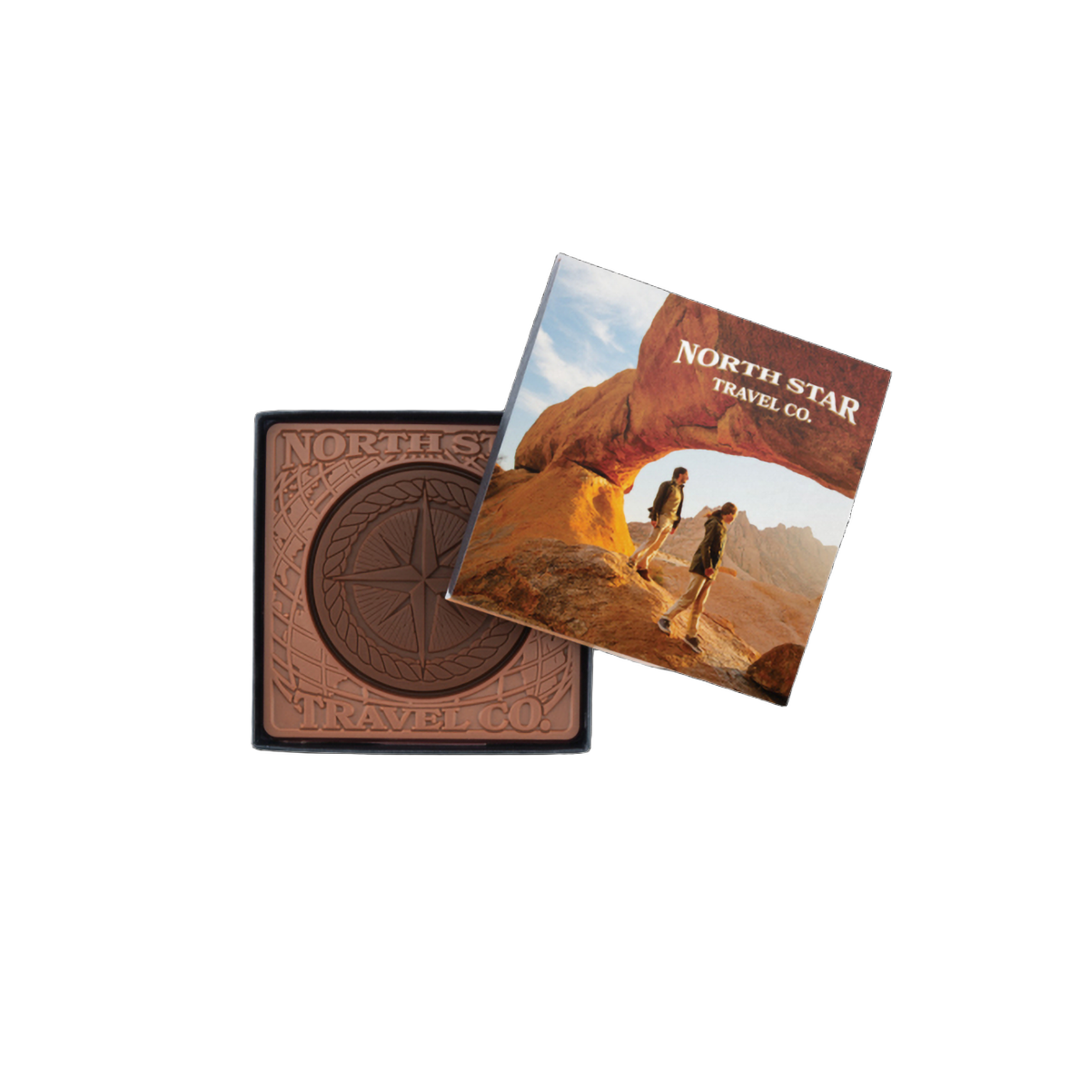 Custom Logo 2oz. Engraved Combo Chocolate Bar – 4″x4″ Gift Box