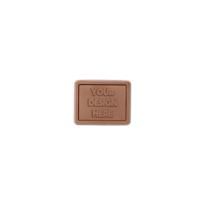Custom Logo 2″x2″ Engraved Custom Chocolate Shape – Clear Packaging