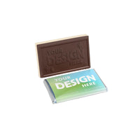 Custom Logo 2″x3″ Dark & White Engraved Chocolate Wrapper Bar – Extra Thick