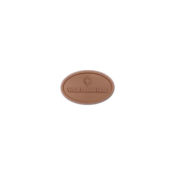Custom Logo 2″x3″ Engraved Custom Chocolate Shape – Clear Packaging