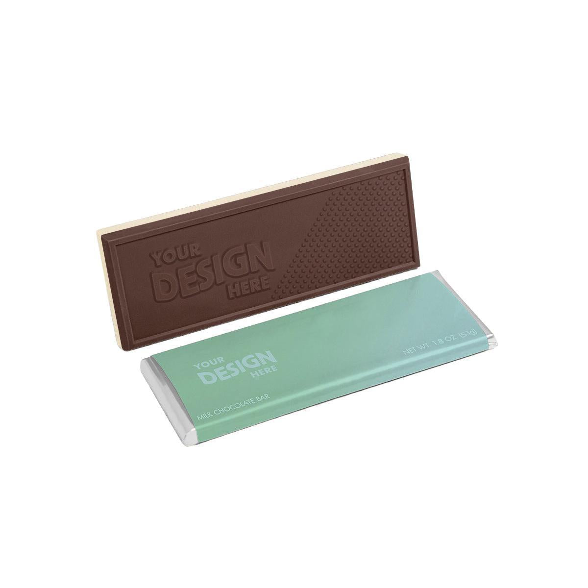 Custom Logo 2″x5″ Dark & White Engraved Chocolate Wrapper Bar – Extra Thick