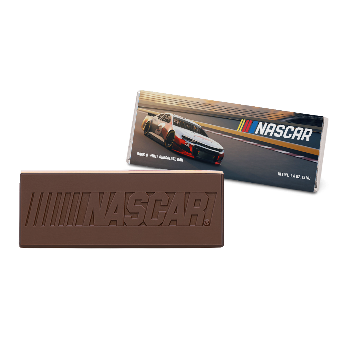 Custom Logo 2″x5″ Dark & White Engraved Chocolate Wrapper Bar – Extra Thick