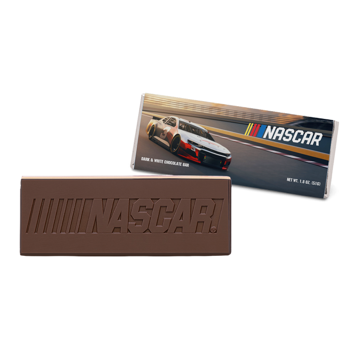Custom Logo 2″x5″ Dark & White Engraved Chocolate Wrapper Bar – Extra Thick