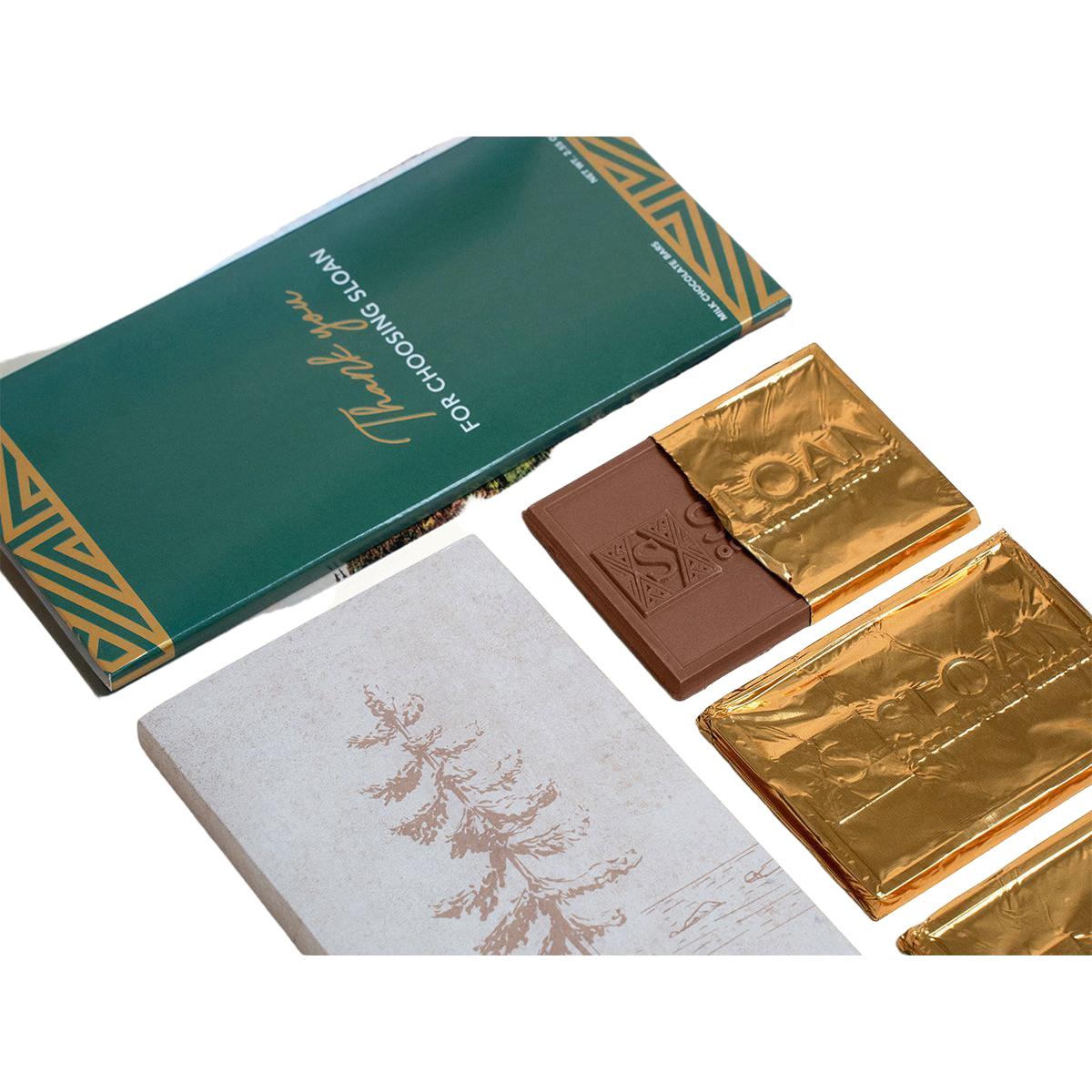 Custom Logo 3-Bar Deluxe Engraved Chocolate Storyteller