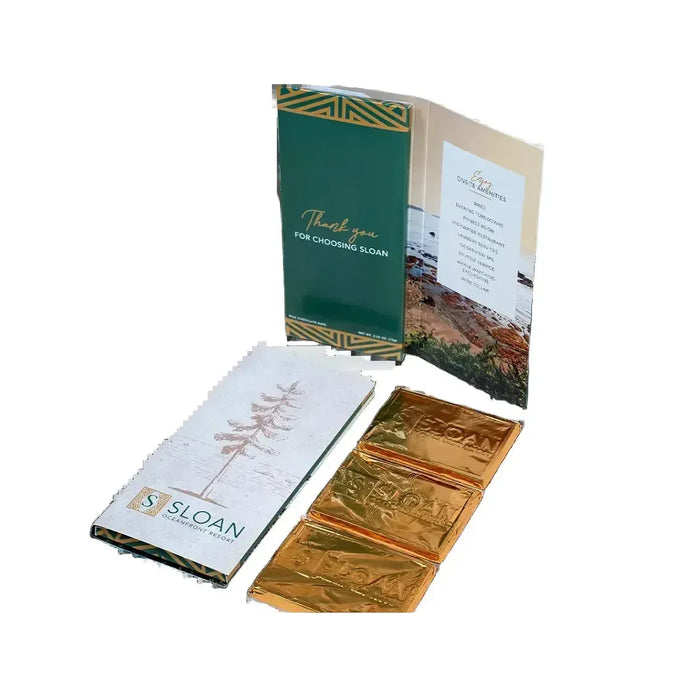 Custom Logo 3-Bar Deluxe Engraved Chocolate Storyteller