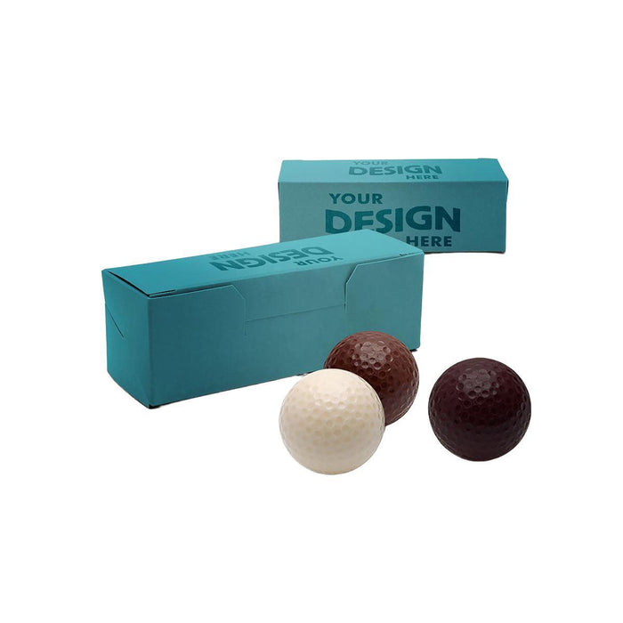 Custom Logo 3-Piece Chocolate Golf Ball Gift Box