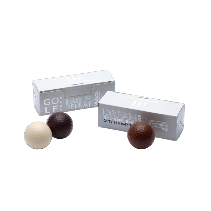 Custom Logo 3-Piece Chocolate Golf Ball Gift Box