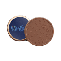 Custom Logo 3.2″ Large Quick Ship Engraved Chocolate Sugar Cookie with Custom Sticker