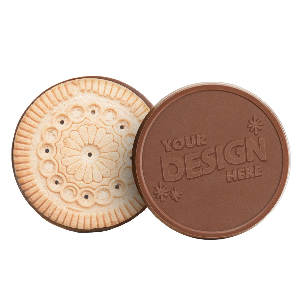 Custom Logo 3.2″ Large Sugar Cookie with Engraved Chocolate
