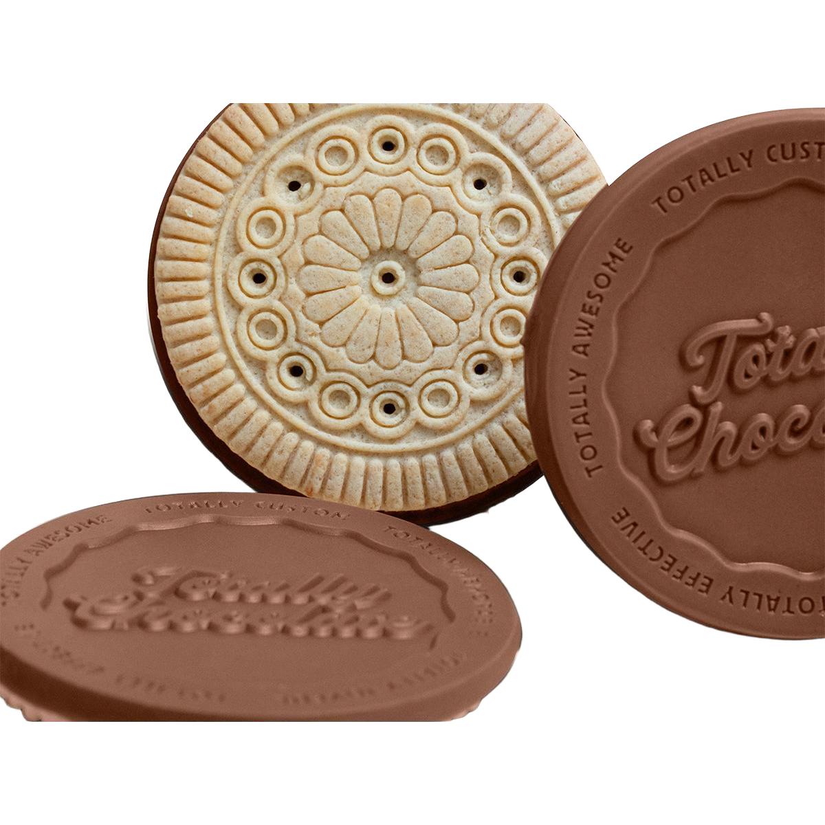 Custom Logo 3.2″ Large Sugar Cookie with Engraved Chocolate