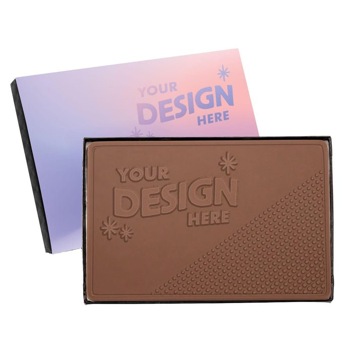 Custom Logo 3oz. Engraved Chocolate Bar – 4″x6″ Gift Box