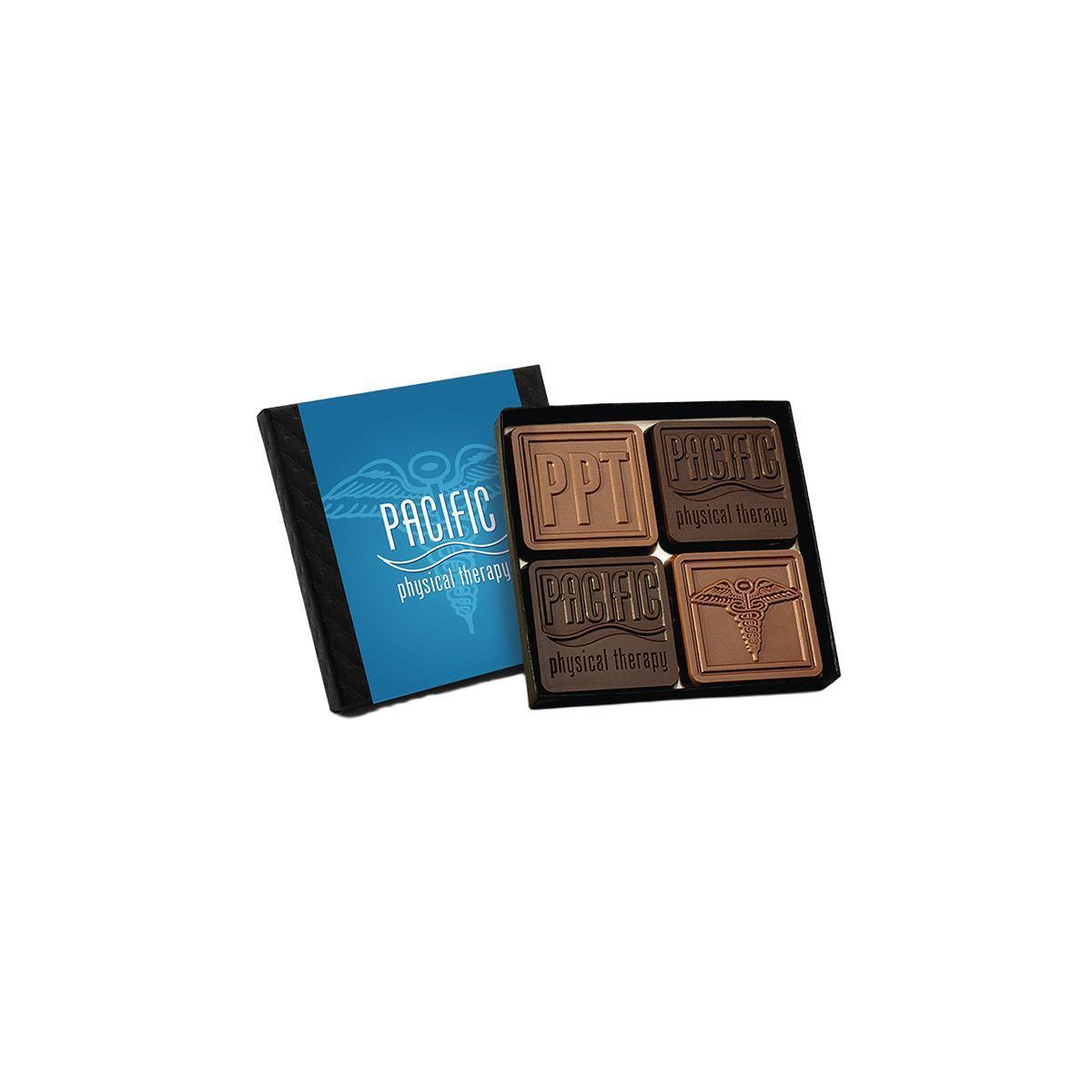 Custom Logo 4-Piece Chocolate Ensemble Gift Set – Classic Packaging