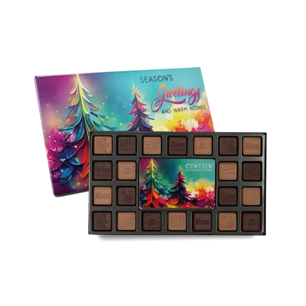 Custom Logo 45-Piece Chocolate Ensemble Gift Set – Classic Packaging