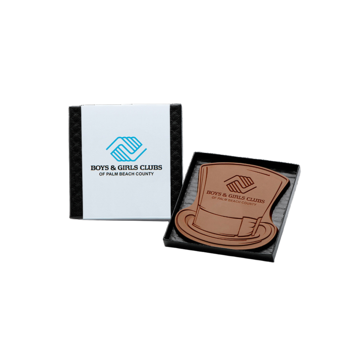 Custom Logo 4″x4″ Engraved Custom Chocolate Shape – Classic Packaging