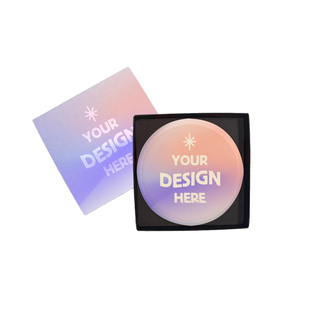 Custom Logo 4″x4″ Full Color White Chocolate Shape – Classic Packaging