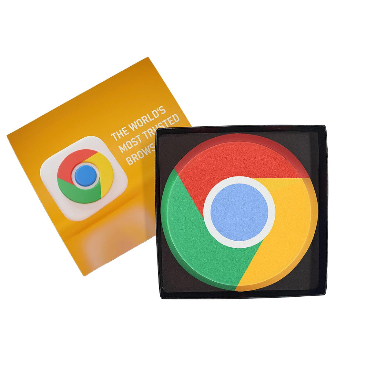 Custom Logo 4″x4″ Full Color White Chocolate Shape – Classic Packaging