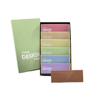 Custom Logo 6-Pack – 2″x5″ Engraved Chocolate Bar Gift Set – Multi Wrapper Design