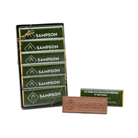 Custom Logo 6-Pack – 2″x5″ Engraved Chocolate Bar Gift Set – One Wrapper Design