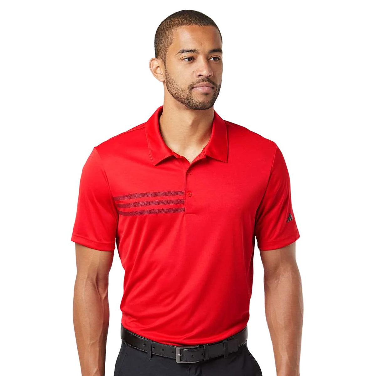 Custom Logo Adidas Men's 3-Stripes Chest Polo