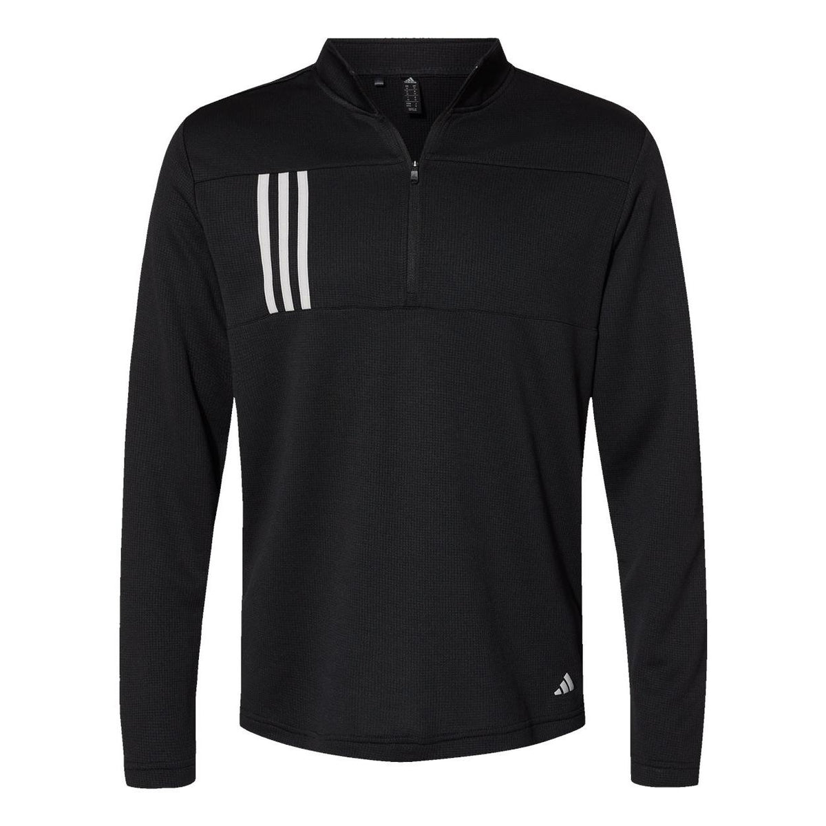 Adidas Men's 3-Stripes Double-Knit Quarter-Zip Pullover