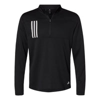 Adidas Men's 3-Stripes Double-Knit Quarter-Zip Pullover