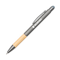 Custom Logo Assia Metal Pen w/Bamboo Grip & Black Refill