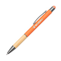 Custom Logo Assia Metal Pen w/Bamboo Grip & Black Refill