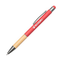 Custom Logo Assia Metal Pen w/Bamboo Grip & Black Refill