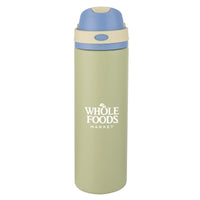 Custom Logo Babine Silicone Bottle w/Chug & Straw Lid - 24oz