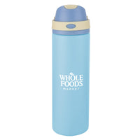 Custom Logo Babine Silicone Bottle w/Chug & Straw Lid - 24oz