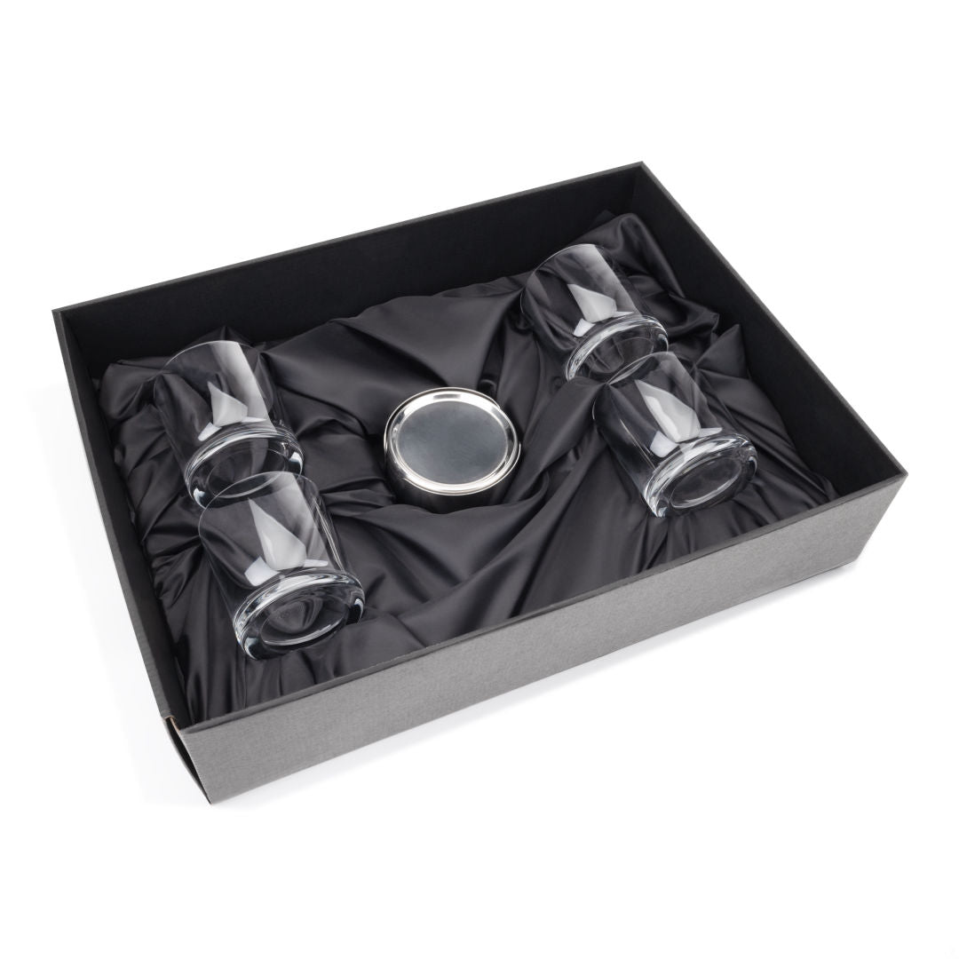 Custom Logo Baldoni Coasters & Fairway On-the-Rocks Set