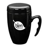 Custom Logo Barco Ceramic Mug w/ Lid - 14oz