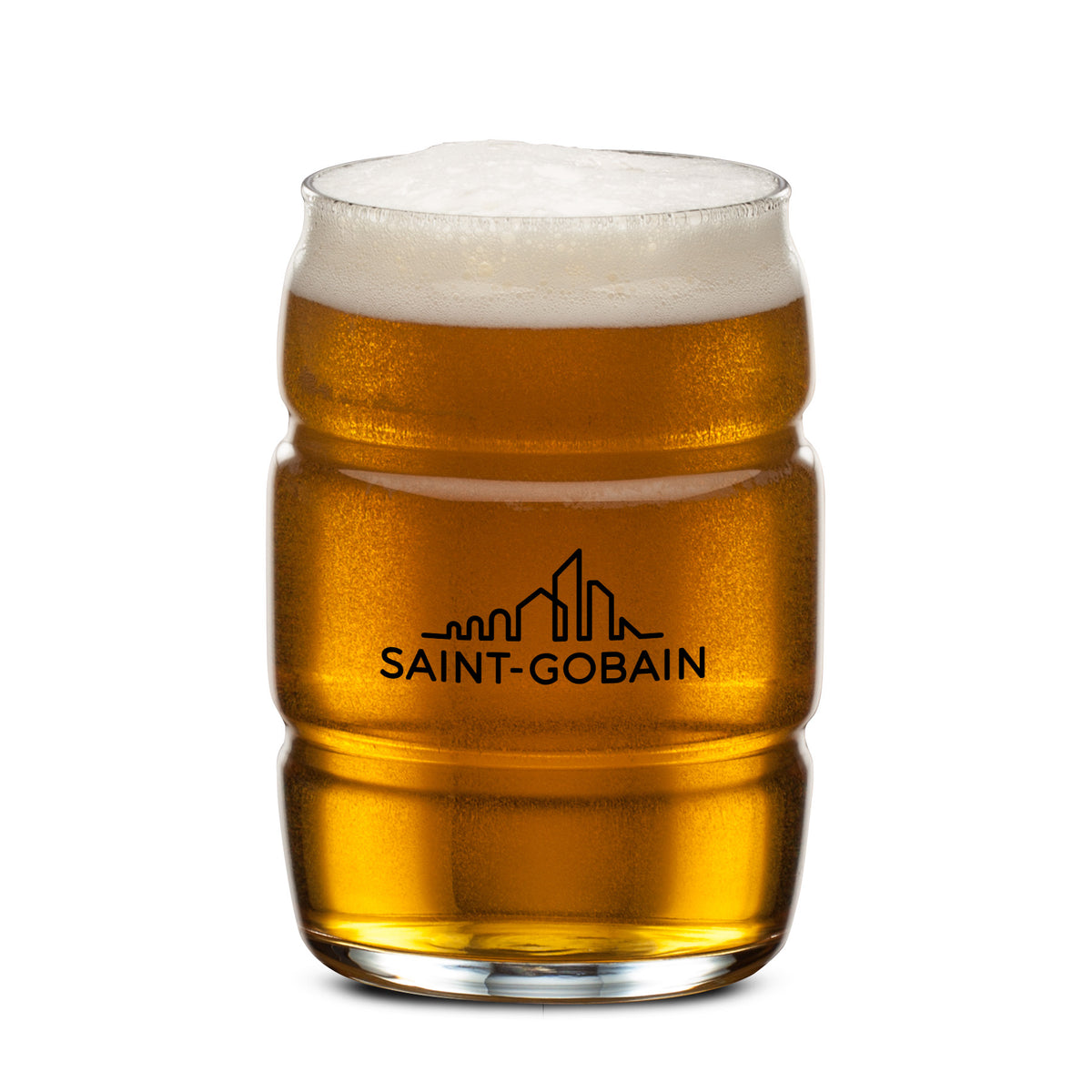 Custom Logo Barrel Beer Glass - Imprinted