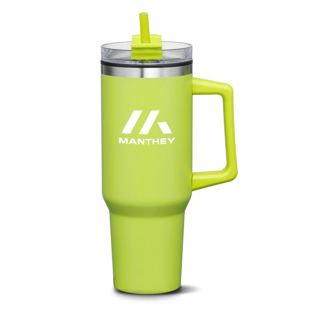 Custom Logo Benidorm Handle Travel Mug w/Straw - 40oz